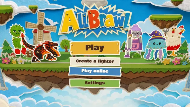 Title screen with the logo and five fighters
